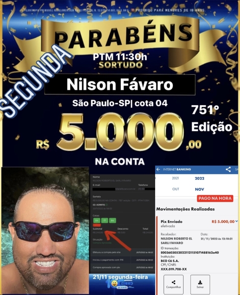 R$ 5.000,00 NA CONTA!  - 751° edição - 21/11 - PTM    11:30H 