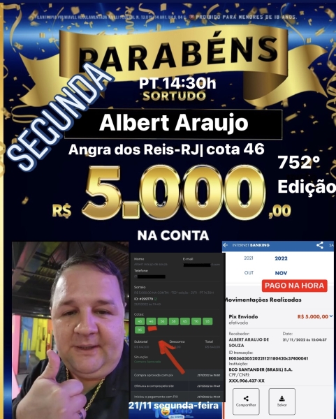 R$ 5.000,00 NA CONTA!  - 752° edição - 21/11 - PT     14:30H 