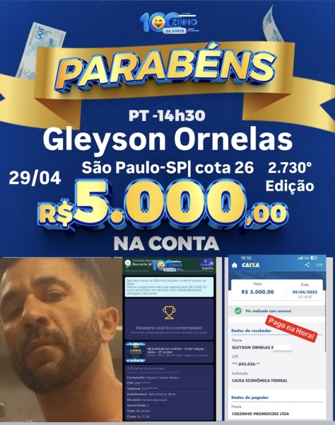 R$ 5.000,00 NA CONTA!  - 2.730° edição - 29/04 - PT   14:30H 