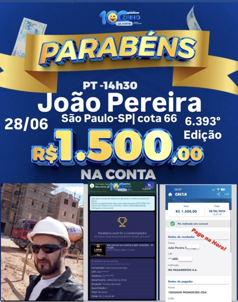 R$ 1.500,00 NA CONTA! 6.393° EDIÇÕES - PT   14:30h.