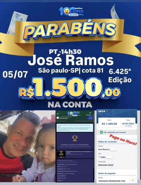 R$ 1.500,00 NA CONTA! 6.425° EDIÇÕES - PT   14:30h.