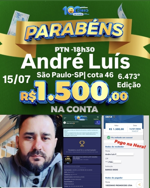 R$ 3.400,00 NA CONTA! 2..946° EDIÇÃO - 15/07 - PTN   18:30h