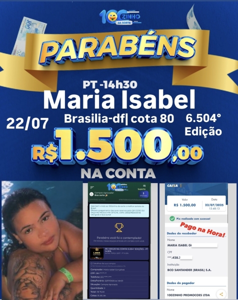 R$ 1.500,00 NA CONTA! 6.504° EDIÇÕES - PT   14:30h.