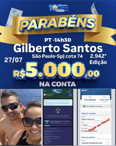 R$ 5.000,00 NA CONTA!  - 2.942° edição - 27/07 - PT   14:30H 