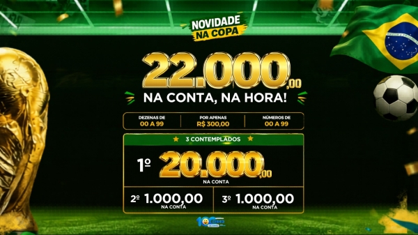 R$ 22.000,00 na conta!! 1º ao 3º prêmio. 1.420º edição - 16/06 - PTN 18:30h